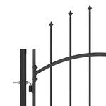 vidaXL Portail de clôture de jardin avec dessus en lance 5x2 25 m Noir