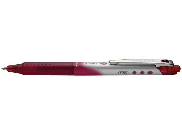 Stylo Roller Encre Liquide V-BALL 7 RT Rétractable Pointe Moyenne Rouge x 12 PILOT
