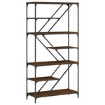 vidaXL Bibliothèque chêne marron 91x36x176 cm bois ingénierie et acier