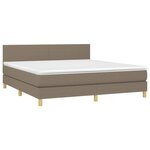 vidaXL Sommier à lattes de lit avec matelas Taupe 180x200 cm Tissu