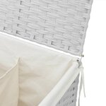 vidaXL Panier à linge avec 2 sections blanc 53x35x57 cm résine tressée