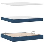 vidaXL Lit avec rangement et matelas avec matelas Bleu 200 x 200 cm