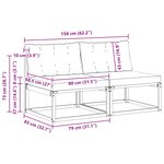vidaXL Sofa de milieu extérieur Bois d'acacia massif et Textilène