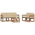 vidaXL Ensemble de canapés d'extérieur 6 Pièces Naturel et Beige