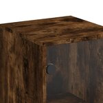 vidaXL Buffet avec portes en verre chêne fumé 35x37x120 cm