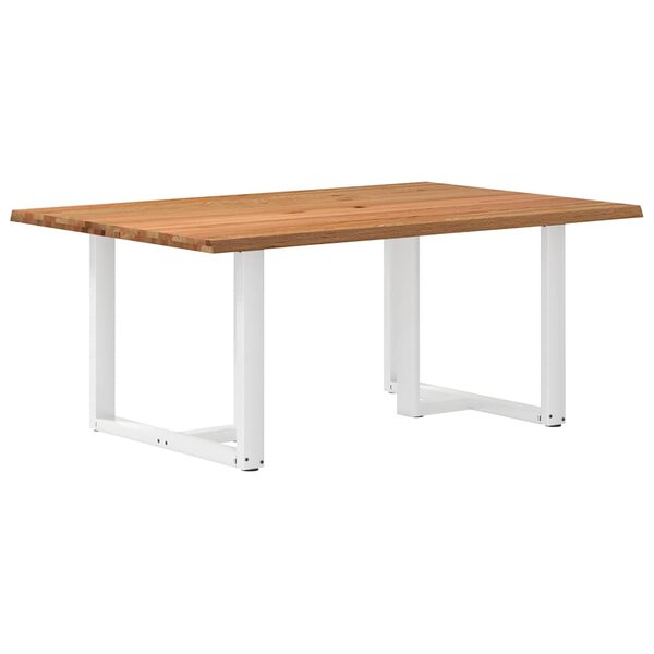 vidaXL Table à manger avec bord naturel 180x100x74cm bois massif chêne