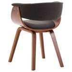 vidaXL Chaises à manger lot de 6 gris bois courbé et tissu