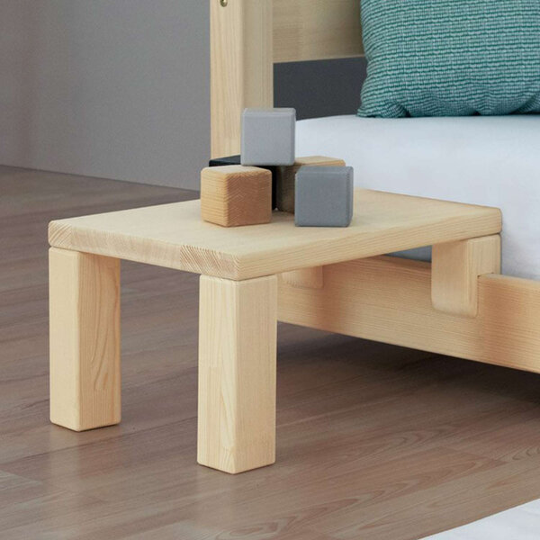 Table de chevet à fixer sur le lit - Bois vernis - 33 x 32 x 41 cm