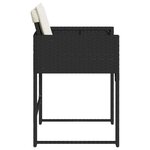 vidaXL Chaises de jardin lot de 4 avec coussins noir résine tressée