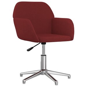 vidaXL Chaise pivotante de bureau Rouge bordeaux Tissu