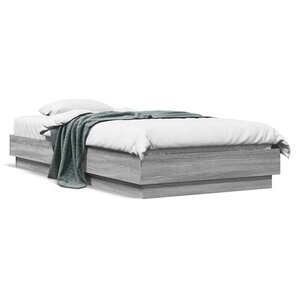 vidaXL Cadre de lit sans matelas sonoma gris 90x190 cm
