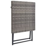 vidaXL Salon de jardin pliable 3 Pièces Résine tressée Gris