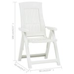 vidaXL Chaises inclinables de jardin 2 Pièces Plastique Blanc