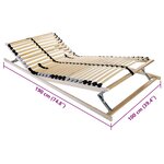 vidaXL Sommier à lattes Marron 100 x 190 cm Bois de hêtre massif