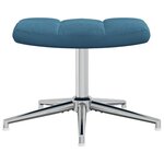 vidaXL Chaise de relaxation avec tabouret Bleu Velours