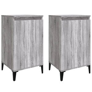 vidaXL Tables de chevet 2 Pièces sonoma gris 40x35x70cm bois d'ingénierie