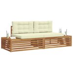 vidaXL Ensemble de canapés d'extérieur avec coussin Naturel et Crème