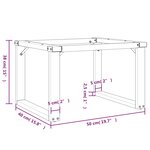 vidaXL Pieds de table basse cadre en O 50x40x38 cm fonte