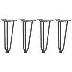 vidaXL Pieds en épingle à cheveux pour table basse 4 pièces Anthracite 30 cm Acier massif
