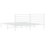 vidaXL Cadre de lit métal avec tête de lit blanc 183x213 cm