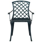 vidaXL Chaise de jardin 4 Pièces Vert 61 x 60 5 x 93cm Aluminium
