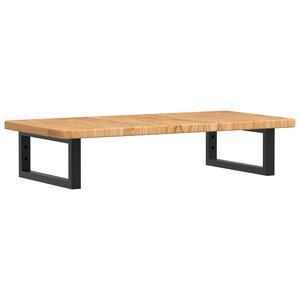 vidaXL Étagère de vasque murale acier et bois de chêne massif