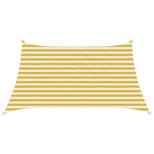 vidaXL Voile d'ombre Jaune et blanc 3 / 4 x 2 m HDPE