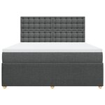 vidaXL Sommier à lattes de lit avec matelas Gris foncé 180x200cm Tissu