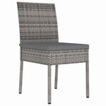 vidaXL Ensemble de salle à manger pour jardin 3 Pièces Gris Poly rotin