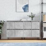 vidaXL Buffets 2 Pièces gris béton bois d'ingénierie