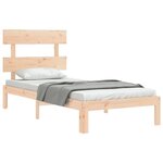 vidaXL Cadre de lit avec tête de lit 90x200 cm bois massif
