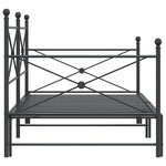 vidaXL Lit de jour et lit gigogne sans matelas noir 100x190 cm acier