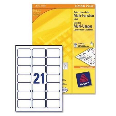 Boite de 2100 étiquettes multi-usages 70 x 42,3 mm blanc avery zweckform