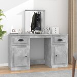 vidaXL Coiffeuse avec miroir gris béton 130x50x132 5 cm