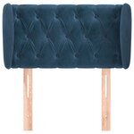 vidaXL Tête de lit avec oreilles Bleu foncé 83x23x78/88 cm Velours