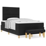 vidaXL Lit à ressorts avec matelas Noir 120 x 200 cm tissu