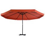 vidaXL Parasol avec base portable Terre cuite