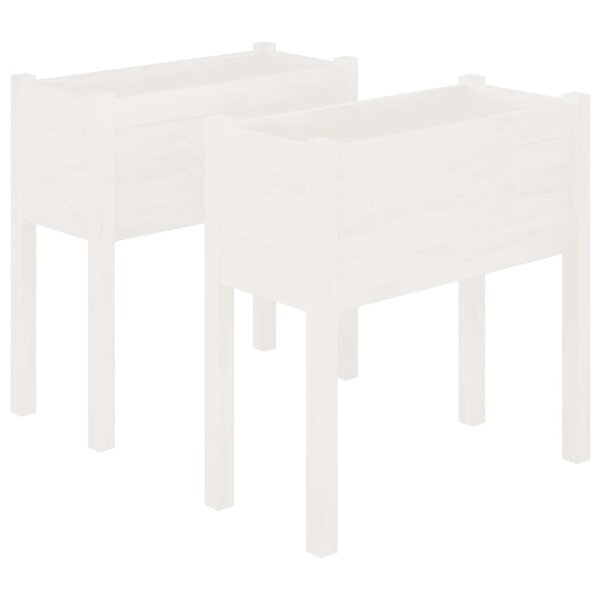 vidaXL Jardinières 2 Pièces Blanc 70x31x70 cm Bois de pin massif