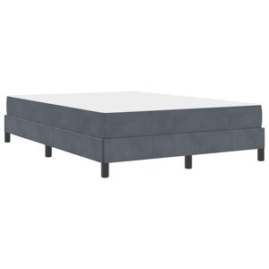 vidaXL Lit à ressorts avec matelas Gris foncé 160 x 210 cm tissu