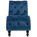 vidaXL Chaise longue Bleu Velours