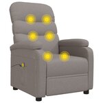vidaXL Fauteuil de massage Taupe Tissu