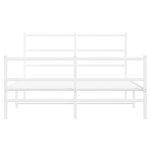 vidaXL Cadre de lit métal avec tête de lit/pied de lit blanc 135x190cm
