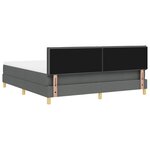 vidaXL Lit Box Spring avec Matelas & LED Gris foncé 180x200 cm Tissu