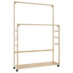 vidaXL Porte-vêtements et étagères et roulettes 90x35x155 cm bambou