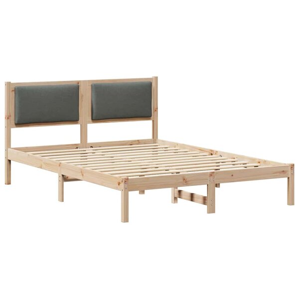 vidaXL Cadre de lit Gris foncé 140 x 190 cm Pin massif