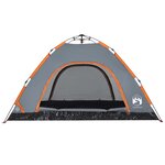vidaXL Tente de camping 4 personnes orange libération rapide