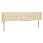 vidaXL Tête de lit avec oreilles Crème 203x16x78/88 cm Tissu