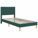 vidaXL Cadre de lit avec tête de lit Vert foncé 90 x 190 cm Tissu