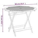 vidaXL Table pliable de jardin Ø 90x75 cm Bois d'acacia solide