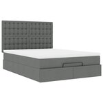 VidaXL Cadre de lit ottoman avec matelas gris foncé 140x200 cm tissu